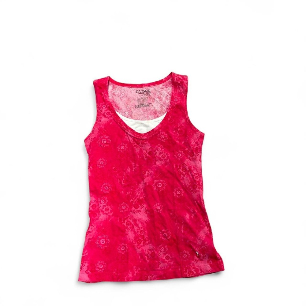 Danskin pink tank top Y2K vintage size small yoga top